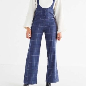 Urban Outfitters Blue Plaid Jumpsuit